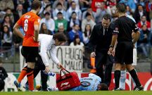 Aspas en el momento de ser atendido por el doctor Cota.