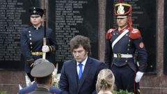 Javier Milei, durante uno de los actos conmemorativos del D�a del Veterano y de los Ca�dos en la Guerra de las Malvinas, en Buenos Aires