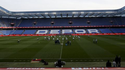Entrenamiento de la selecci�n en Riazor, en una imagen de archivo