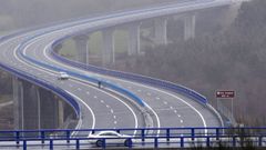Viaducto de Pambre de la autov�a A-54, inaugurado hace un a�o, y �ltima obra nueva de carreteras hecha por el Estado en la provincia de Lugo