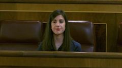 La diputada ourensana Ux�a Tiz�n, este mi�rcoles en su esca�o