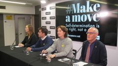 Andrea Vi�amata, Mario Mu�oz, Elisenda Paluzie y Pep Cruanyes (ANC), hoy en rueda de prensa