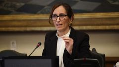 M�nica Garc�a compareciendo en una comisi�n en el Senado este jueves