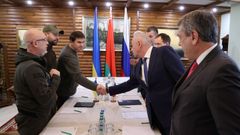 Foto de archivo de la segunda ronda de negociaciones entre Ucrania y Rusia, el pasado 4 de marzo.