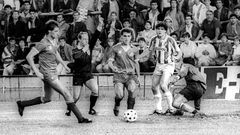 Agull�, Soriano Aladr�n, Antonio, Alberto y Jorge, en el partido de vuelta de la semifinal de la Copa del Rey de 1989 disputado en Valladolid.
