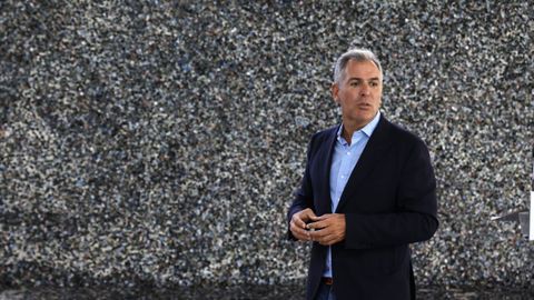 Rafa Domínguez en su comparecencia en el museo de Pontevedra