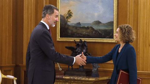 El Rey recibe en Zarzuela a las presidentas del Congreso y del Senado