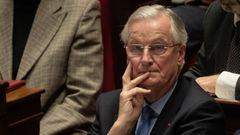 Michel Barnier, durante la mocin de censura en la Asamblea Nacional.