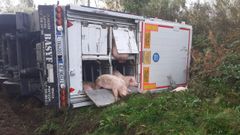 El cami�n volc� en el tramo que va de As Travesas a Xanceda