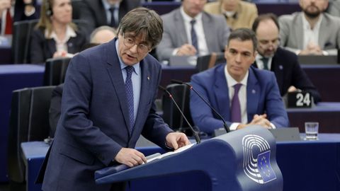 Puigdemont y Snchez, en Estrasburgo en diciembre del 2023