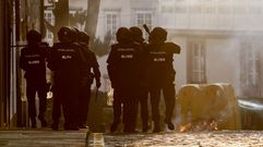 Cargas tras desalojo de una casa okupada en el casco hist�rico de Santiago