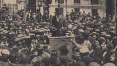 Pablo Iglesias en un mitin en Barcelona, en 1910