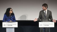  El ministro de Cultura, Ernest Urtasun, ofreci�, acompa�ado de la consejera de Cultura, Pol�tica Lling��stica y Turismo, Ana Vanessa Guti�rrez