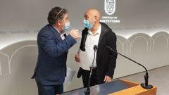 Miguel Anxo Fernndez Lores (BNG) y Tino Fernndez (PSOE), en la presentacin de los presupuestos el 15 de diciembre 