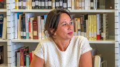 Eleonor Gil en la presentaci�n de su novela en la biblioteca de Sober