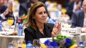 Cospedal, durante un acto empresarial celerado en 2024.