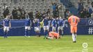 Los jugadores del Oviedo celebran uno de los tantos al Rayo