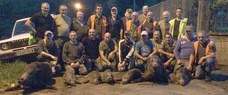 La Pandilla de Pi�eiro en Silleda abati� el s�bado siete jabal�es en Breixa y Abades.