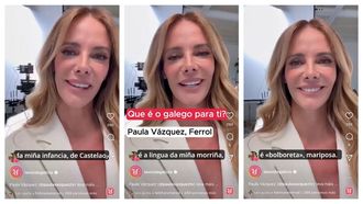 Paula Vzquez, presentadora de Ferrol no vdeo realizado para La Voz de Galicia sobre o galego