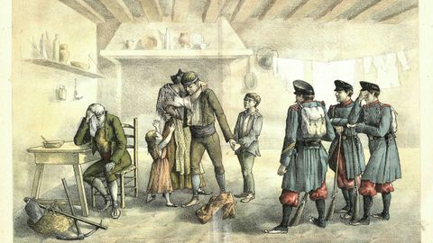  A Cuba?. Mozo reclutado para Cuba. Semanario El Mot�n, 1885