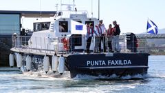 El presidente de la Xunta Alfonso Rueda asiste a la botadura de la patrullera Punta Faxilda