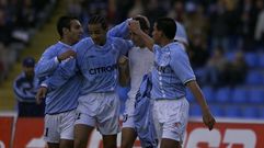 Gustavo L�pez, Luccin, Jesuli y C�ceres celebran una victoria de aquel mes de noviembre