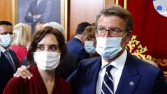 Isabel D�az Ayuso y Alberto N��ez Feijoo, en la toma de posesi�n del presidente de la Xunta, en septiembre del 2020