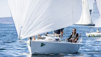 La tripulaci�n del Okofen, ganadora de la clase J80 la XI Regata Rey Juan Carlos I organizada por el Real Club N�utico de Sanxenxo.