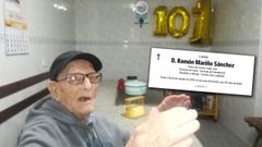 Ram�n Mari�o, cantando no seu 101 aniversario