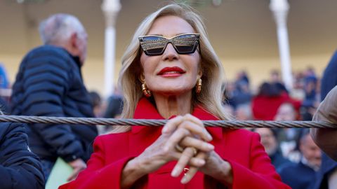 Carmen Lomana en una corrida de toros en Madrid el pasado mes de mayo.