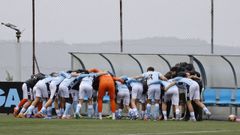 Los jugadores del Celta Juvenil A, en la eliminatoria anterior de Copa, tambi�n en A Madroa.