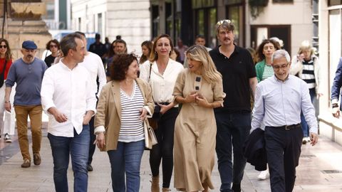 Yolanda Díaz, en un paseo por Oviedo