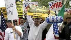 Manifestaci�n en favor de los inmigrantes en Chicago.