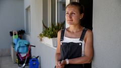 Olena, en su casa de acogida en Oleiros