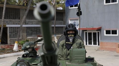 Un carro de combate de la Fuerza Armada Nacional Bolivariana