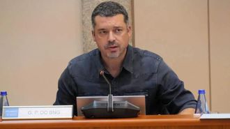 Ram�n Fern�ndez Alfonzo, Mon, durante una intervenci�n en el Parlamento gallego, donde es diputado desde el 2020.