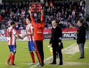 Iago D�az, sustituyendo al lesionado Iv�n P�rez en el partido contra el Sporting de Gij�n.