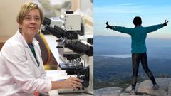 La cient�fica Marisol Soengas (Agolada, 1968). A la derecha, imagen optimista con que ilustra su anuncio en redes sociales.