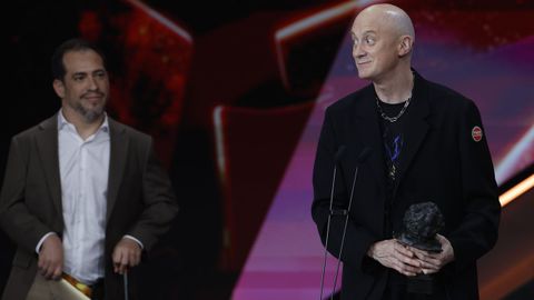 El productor y m�sico franc�s Kangding Ray tras recibir el goya a Mejor m�sica original por su trabajo en Sir�t.