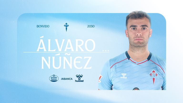 Imagen de la oficilizaci�n del fichaje de �lvar N��ez por el Celta.
