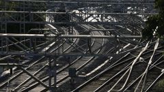 Vias de tren en la capital ourensana