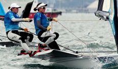 En la foto, Echegoyen y Betanzos en aguas de Santander. 