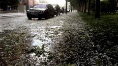 El gran pedrisco que cay� en Madrid en cuesti�n de minutos