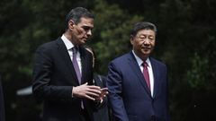 Snchez, el pasado abril junto al presidente chino, Xi Jinping.