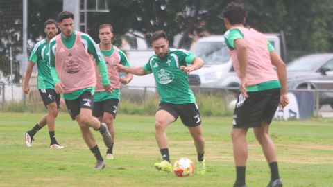Fabio, �lvaro Ram�n, Ropero y Leal en la primera sesi�n de trabajo.