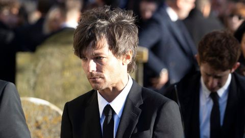 Louis Tomlinson en el funeral de Liam Payne. 2024