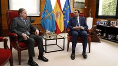 El presidente del Principado, Adri�n Barb�n, ha recibido este viernes al alcalde de Oviedo, Alfredo Canteli