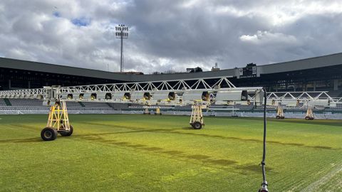 Calefactores en el campo de A Malata. 