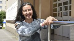 Mar�a Prin, retratada a las puertas de la Facultad de Ciencias do Traballo de Ferrol