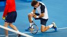El tenista espa�ol Pablo Carre�o Busta durante el partido de octavos de final del Abierto de Australia disputado este lunes ante el japon�s Kei Nishikori, en Melbourne, Australia.
